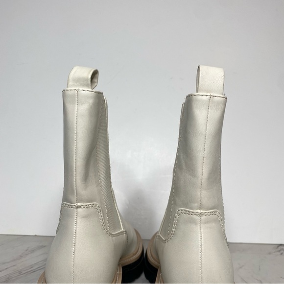 Open Edit Mya White Faux Leather Lug Sole Chelsea Boot 8M - Picture 5 of 15